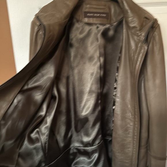 Marc New York Marc Anthony Leather Jacket Zip Front Olive Size Large - Picture 6 of 8